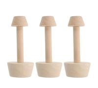 Zerodeko Ensemble de 3 moules à pâte à pâtisserie en bois à double | Pilon à muffins en bois, poussoir à pâtisserie robuste, polyvalent pour les fonds de tartelettes au fromage, compatible