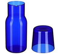 Zerodeko Ensemble de Verres en Verre Bleu Transparent 500ml, Élégant | Borosilicate Haute Résistance, Surface Lisse et Moderne, pour Boissons Froides, Infusions Froides, Jus