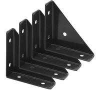 Zerodeko Équerres d'angle Triangulaires Lot de 4 Noir Fixation Robuste et Portable pour Renfort de Table et Étagère pour Usage Intérieur Cuisine