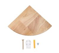 Zerodeko Étagère Murale Angle Chêne Massif Étagère Flottante Blanche Arrondie Rangement Pratique pour Salon Chambre Salle de Bain