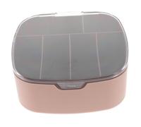 Zerodeko Étui de Rangement pour Câbles Organisateur Compact Couvercle, Boîte de Bureau à 6 Compartiments Mallette Rose Anti-poussière, Solution Pratique pour Câbles USB et Chargeurs