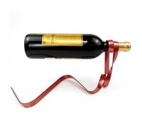 Zerodeko Fer Casier à Vin Suspendu Ruban Rouge pour Table Bar | Décoration de Table, Accessoire de Bar, Pièce Centrale Peinte, Style Fantaisie pour Noël et Nouvel An