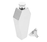 Zerodeko Flasque Portable et Étanche Forme Cercueil Hexagonal 3,5 Oz en Acier Inoxydable Accessoire Vin Unique pour Voyage et Usage Domestique