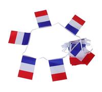Zerodeko Guirlande 1 Set de 25 Petits Drapeaux en Polyester Double Couture de Drapeaux Français Mini pour Décoration de Fête, Adaptée aux Murs et Salles de Classe