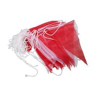 Zerodeko Guirlande de fanions : Guirlande décorative suspendue rouge et blanche, 100 m (328 pi) de signalisation de sécurité haute visibilité sur corde pour les événements de construction en dos