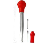 Zerodeko Injecteur D’Assaisonnement en Acier Inoxydable Turkey Baster Pompe À Huile pour Barbecue Marinade Et Rôtissage avec Brosse De Nettoyage pour Cuisine Grill Fête Et Usage Extérieur