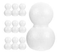Zerodeko Lot de 10 Boules de Noël en Polystyrène pour Décoration de Bonhomme de Neige DIY Matériau Artisanal Blanc pour Garçon et Filles Activité Manuelle Créative de Noël