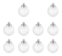 Zerodeko Lot de 10 Pendentifs Breloques Bijoux en Plastique Transparent Mini Boules Creuses Faciles à Remplir pour Loisirs Créatifs DIY et Fabrication de Bijoux