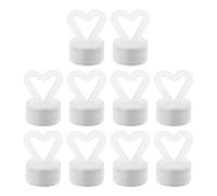 Zerodeko Lot de 10 Poids de Ballon en Plastique Blanc Forme Cœur Aimant Stable pour Ballons à Hélium, Facile à Placer, pour Décorations de Mariage et Banquets