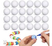 Zerodeko Lot de 100 Boules de Polystyrène Blanches 3 Cm, Sphères Rondes Solides, Faciles à Poncer Peindre pour Bricolage, Décorations de Noël et Mariages
