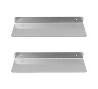Zerodeko Lot de 2 étagères murales flottantes en Acier Inoxydable, 30,5 x | Étagère métallique en forme de L, style moderne et élégant, finition lisse et polie, robuste, fixation par vis sans