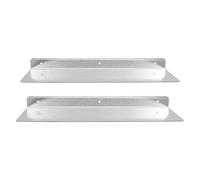 Zerodeko Lot de 2 étagères murales flottantes en Acier Inoxydable, 40,6 | Étagère métallique en forme de L, style moderne et élégant, finition lisse et polie, robuste, fixation par vis sans