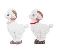 Zerodeko Lot de 2 Figurines de Mouton Feng Shui, année de la Chèvre (2027) du Zodiaque Chinois | Ornement Animal de Dessin animé, Cadeau pour Le Nouvel an Lunaire, décoration de Bureau ou de