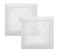 Zerodeko Lot de 2 grilles de ventilation carrées avec ressort pour | Cache universel pour extracteur d'air 12,99 x 12,99 po, finition blanche, compatible avec les extracteurs muraux et de