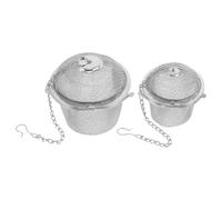 Zerodeko Lot de 2 infuseurs à thé - Infuseur à thé en vrac 5/6,5 cm - Panier de séparation en acier inoxydable pour soupes et épices avec crochet à chaînette, idéal pour la maison et le