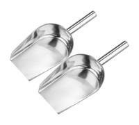 Zerodeko Lot de 2 pelles de service en acier inoxydable : pelle à glace à fond plat pour congélateur, céréales, pop-corn ou bonbons | polyvalentes pour réfrigérateur domestique et de café