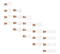 Zerodeko Lot de 20 Mini-Bouteilles en Verre avec Bouchons en Liège, Flacons à Souhaits Transparents, 5 Formes Variées, Haute Transparence, pour Projets Créatifs et Décorations
