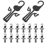 Zerodeko Lot de 20 Porte-Chaussures en Plastique Noir pour Sandales et Tongs, Organisation sans Outils, Design Unique Élégant pour Maison et Centre Commercial