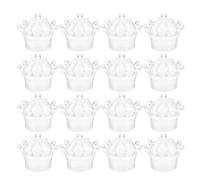 Zerodeko Lot de 24 Petites Boîtes Transparentes en Ps avec Couvercle, Design Multifonctionnel de Couronne, Style Européen pour Décoration de Fête Princesse ou Shower Nuptial
