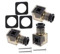 Zerodeko Lot de 3 Boîtes de Jonction Din 43650A 16 avec Voyant LED Marron Connecteurs à 3 Broches pour Électrovannes Accessoires Compatibles Ac 60-240V Connecteurs de Bobine Solénoïde
