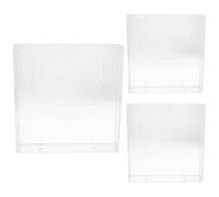Zerodeko Lot de 3 Porte-brochures muraux en Acrylique pour présentation | Pochette transparente en acrylique, en forme de U pour un accès facile, compatible avec les brochures et documents au format