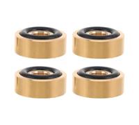 Zerodeko Lot de 4 patins en laiton pour planche à découper, pieds de 2,5 | Pieds de support en laiton, avec vis de fixation et anneaux en caoutchouc, pour surélever un billot de boucher ou réparer