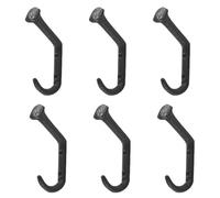 Zerodeko Lot de 6 crochets rustiques en fonte : porte-manteau mural, crochets robustes de style campagnard pour suspendre chapeaux, sacs, serviettes, manteaux, vêtements, écharpes, clés