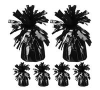 Zerodeko Lot de 6 poids pour ballons - Contrepoids noirs pour ballons à l'hélium avec volants en aluminium - Idéal pour Halloween, Noël et les centres de table de mariage