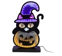 Zerodeko Lumière Néon Citrouille Halloween LED Décorative Usb, Compact et Portable, en Acrylique Miroir avec Bande Lumineuse pour Décoration de Fête