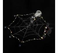 Zerodeko Lumière Suspendue de Toile D'araignée Noire Halloween en Plastique, Ornement Facile à Nettoyer pour Décoration Maison et Jardin