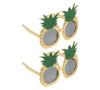 Zerodeko Lunettes de Soleil Ambiançe Estivale Forme Ananas pour Fête Hawaïenne, Protection Solaire Confortable en Pc, Lot de 2 pour Plage