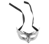 Zerodeko Masque de Fête Argenté en Pvc Léger et Facile à Assortir, Demi-visage Design Unique Inspiré Boule Disco pour Soirées Costumées et Carnavals