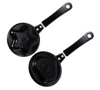 Zerodeko Mini Poêle à Œufs 2 Pièces en Fer Forme Étoile et Cœur, Antiadhésive, Facile à Utiliser pour Petit-déjeuner et Repas Ludiques Garçon et Filles Plusieurs styles