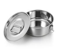 Zerodeko Moule à Flan Ustensile Cuisine Robuste et Résistant la Déformation en Acier Inoxydable avec Couvercle pour Cuisson la Vapeur et Pâtisserie