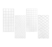 Zerodeko Moules à Fondant Accessoires de Décoration de Gâteaux Motifs en Grille en Plastique Blanc Lot de 4 pour Pâtisserie DIY pour Candy et Glaçage