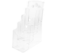 Zerodeko Organisateur de Brochures en Acrylique Design Incliné et Compartiments Classifiés, Porte-brochures Pratique et Solide pour Bureau et Salle D'étude