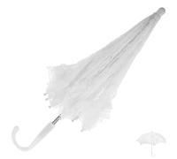 Zerodeko Parapluie Dentelle Blanc Élégant Poignée Ergonomique, Accessoire Parasol Vintage Multifonction pour Mariage et Fêtes de Thé