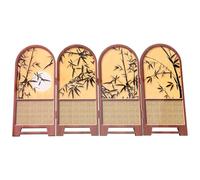 Zerodeko Paravent Décoratif de Bureau en Bois Panneaux Pliables, Style Chinois Traditionnel et Motifs Élégants en Bambou, Écran de Confidentialité pour Table de Travail