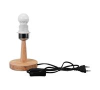Zerodeko Pied de Lampe de Table Artisanal en Bois E27 Base Ronde Stable et Structure à Fond Plat pour Décoration Bureau et Chambre