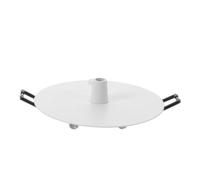 Zerodeko Plaque de Plafond Suspendre en Métal Blanc Rond et Plat, Compatible Universellement Module Led, Support Stable, Style Minimaliste Moderne pour Remplacement et Mise à Niveau