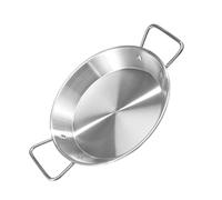 Zerodeko Plateau de Service Décoratif en Acier Inoxydable Argenté 20 Cm avec Double Poignées, Poli avec Soin et Anti-brûlure, Cuisine à Domicile ou Pique-niques