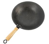 Zerodeko Poêle à Induction Wok en Fer, Manche Ergonomique Plusieurs Styles | Chauffe Uniforme, Surface Résistante aux Rayures, Nettoyage Facile, Usage Maison, Noir, Bois Style Aléatoire
