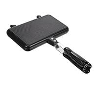 Zerodeko Poêle à Sandwich Double Antiadhésive en Aluminium Noir pour Maison | Poêle Pancake, Plaque de Cuisson pour Sandwich, Simple à Utiliser, Poignée Ergonomique, Ferme les Aliments