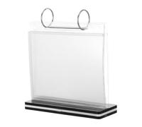 Zerodeko Porte-menu de bureau - Présentoir de table en acrylique en forme de T avec base - Organisateur horizontal multipages pour cartes de boissons de restaurant, présentoir vertical pour affiches
