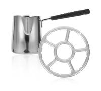 Zerodeko Pot à Bec Verseur D'huile en Acier Inoxydable 350ml, Petit Creuset Chauffant Rapidement et Facile à Nettoyer Cuisine Quotidienne