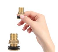 Zerodeko Raccord de Tuyau en Laiton Jaune pour Réservoir d'eau Filetage 1/2 Mâle et 3/8 Femelle, Coupleur de Cloison Flexible pour Arrosage Jardin, Lot de 2 Pièces