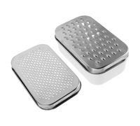 Zerodeko Râpe à Fromage Double Face avec Récipient Amovible Surfaces à Râper Grossière et Fine en Acier Inoxydable pour Gingembre et Agrumes Cuisine