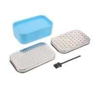 Zerodeko Râpe à fromage, râpe à beurre à 2 faces avec couvercle pour | Râpe à aliments en acier inoxydable avec récipient, zesteur à gingembre manuel en acier inoxydable pour citron, gingembre