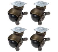 Zerodeko Roulettes pour Meubles 4 Pièces Style Rétro 1,5 Pouce Freins et Vis Autotaraudeuses, Roulettes Anti-Traces pour Sols Fragiles et Utilisation Bureau