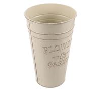 Zerodeko Seau à Fleurs en Fer Vintage Beige, Grand Contenant Rustique pour Décoration Extérieure et Mariage, Vase Pichet Élégant Adapté à Plusieurs Arrangements Floraux